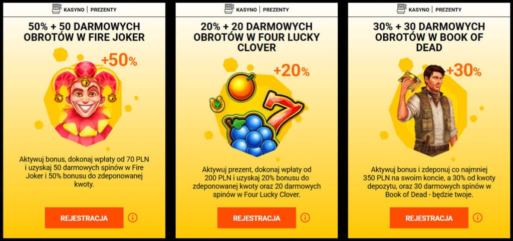 Bonusy kasynowe Spinamba dla graczy z Polski