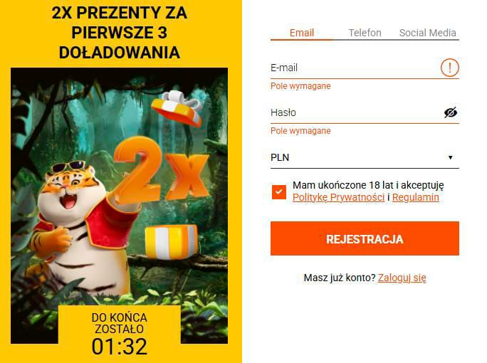 Zarejestruj się w kasynie Spinamba